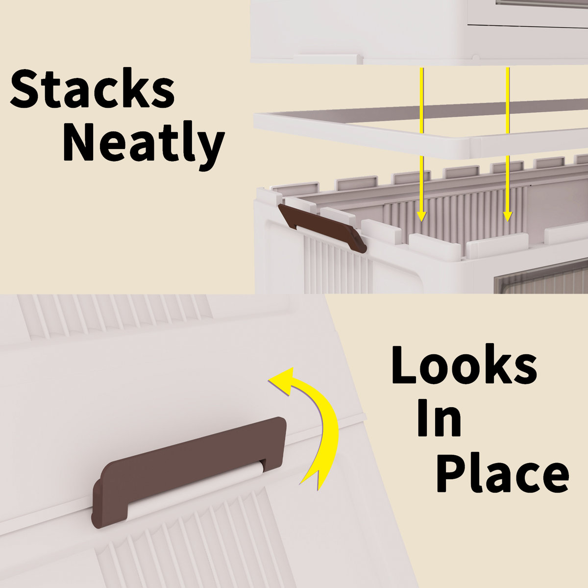 Storage Bins With Lids-Stackable Plastic Storage Bins on Wheels, Closet Organizers and Storage,Collapsible Storage Cabinet with Doors for Office Garage Kitchen Under Stairs,Larger 5Tier